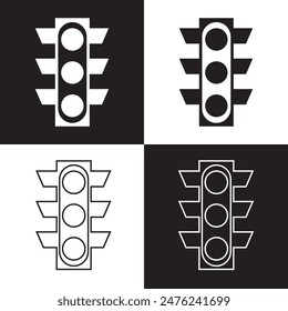 Traffic Light line icon.  isolated on white and black background. EPS 10