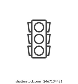 Icono de línea de semáforo. signo de estilo lineal para concepto móvil y Diseño web. Detener icono de Vector de contorno de luz. Símbolo de semáforo, ilustración de logotipo. Vector gráfico