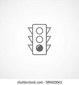 Traffic Light Line Icon On White Background