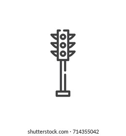 Traffic light line icon, outline vector sign, linear style pictogram isolated on white. Symbol, logo illustration. Editable stroke
