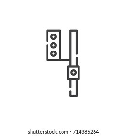 Traffic light line icon, outline vector sign, linear style pictogram isolated on white. Symbol, logo illustration. Editable stroke