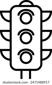 Diseño de Vector de iconos de línea de semáforo con trazo editable