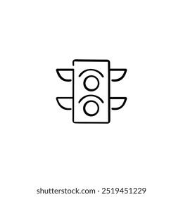 Traffic Light Line Style Icon Design
