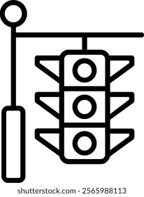 Traffic Light Line Vector Icon Design