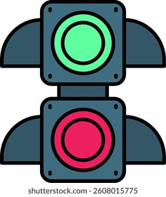 Traffic light Line vector Icon Design