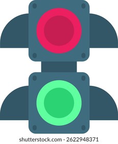Design de ícone de vetor de linha de semáforo