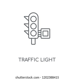 Traffic light linear icon. Traffic light concept stroke symbol design. Thin graphic elements vector illustration, outline pattern on a white background, eps 10.