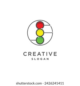 Traffic light logo design element vector icon with creative concept idea