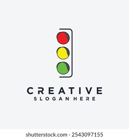 Traffic light logo design element vector icon with creative concept idea