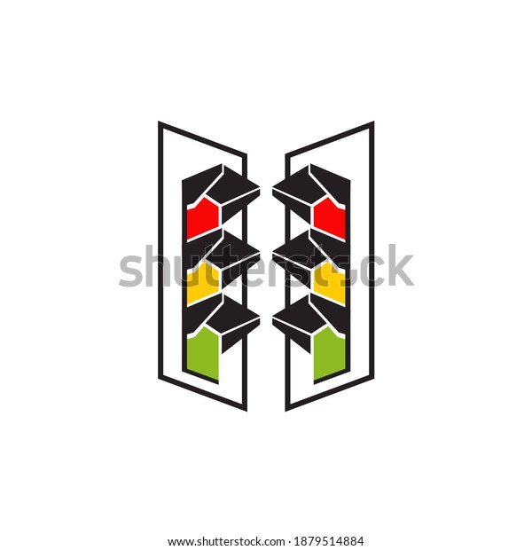traffic light logo\
design vector template