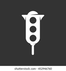 Traffic light logo on black background. Vector icon