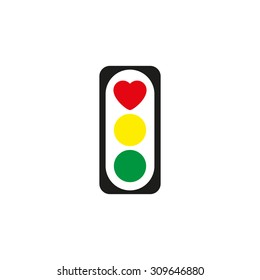 traffic light of love icon