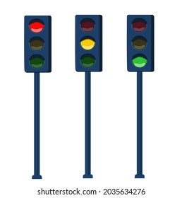 A traffic light. A means of regulating urban traffic. Vector illustration.