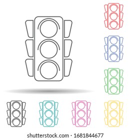 Traffic light multi color set icon. Simple thin line, outline vector of navigation icons for ui and ux, website or mobile application