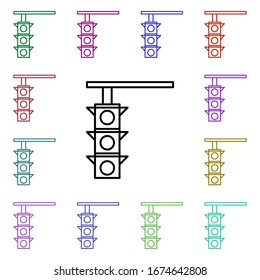 Traffic light multi color style icon. Simple thin line, outline vector of motor sports icons for ui and ux, website or mobile application