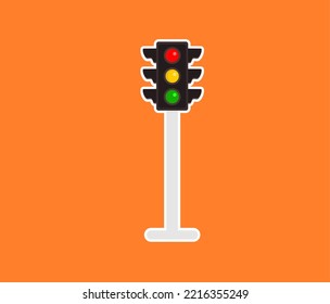 traffic light object design sticker isolated