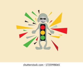 Traffic Light Object in Vector