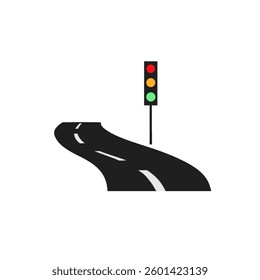 traffic light on the road without background