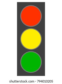 Traffic light on white