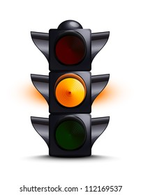 Traffic light on yellow