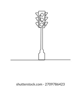 Semáforo uma linha desenho minimalista esboço vetor ilustração


