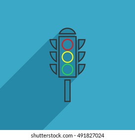 Traffic light outline icon.