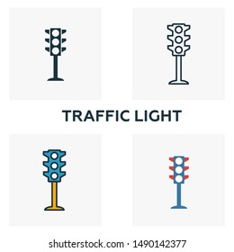 Traffic Light outline icon. Thin style design from city elements icons collection. Pixel perfect symbol of traffic light icon. Web design, apps, software, print usage.