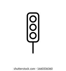 Traffic light with outline icon vector