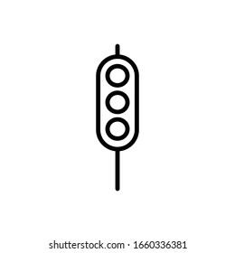 Luz de tráfico con vector de icono de contorno