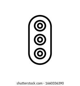 Traffic light with outline icon vector