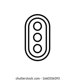 Luz de tráfico con vector de icono de contorno