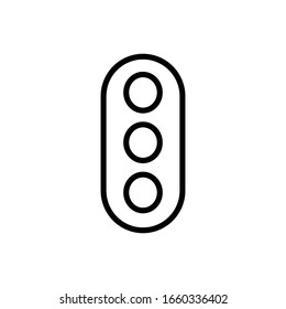 Luz de tráfico con vector de icono de contorno
