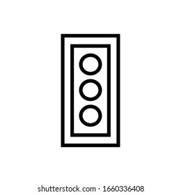 Traffic light with outline icon vector