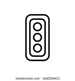 Traffic light with outline icon vector