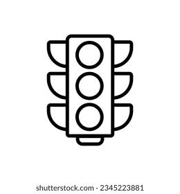 Ilustración de vectores de iconos de contorno de luz de tráfico