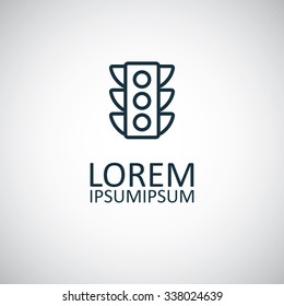 traffic light outline, thin, flat, digital icon for web and mobile
