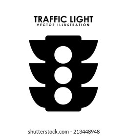 traffic light over white background, vector illustration