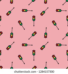 traffic light pattern girl tee illustration art vector 