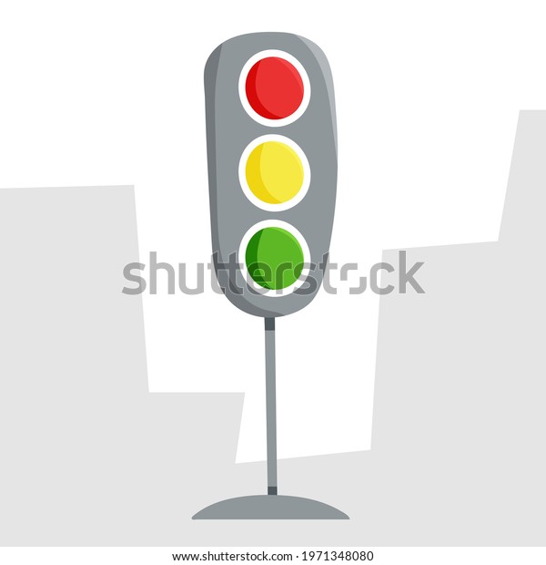 Traffic light for pedestrians and cars.\
Vector illustration.