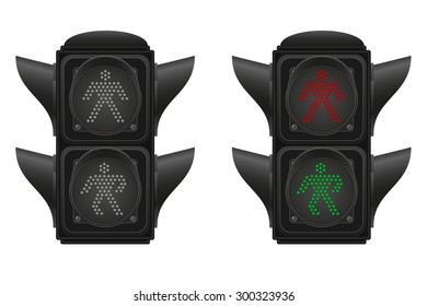 traffic light for pedestrians vector illustration isolated on white background