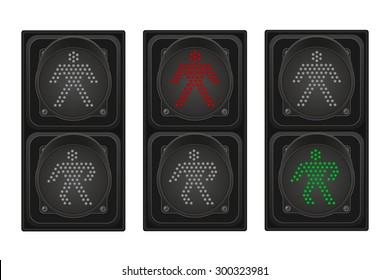 traffic light for pedestrians vector illustration isolated on white background