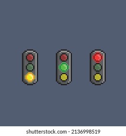 traffic light in pixel style