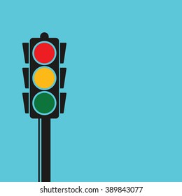 Traffic light pole, vector