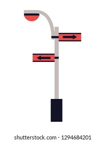 traffic light post and signal arrow vector illustration