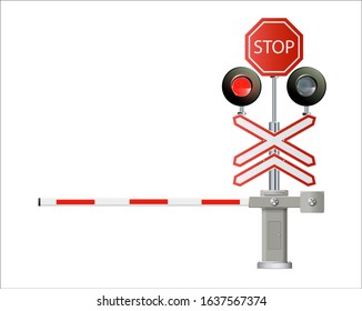 traffic light, Railway barriers close isolated on white background, design concept for start up, business solutions,development and innovation, creativity, icon, vector,eps10