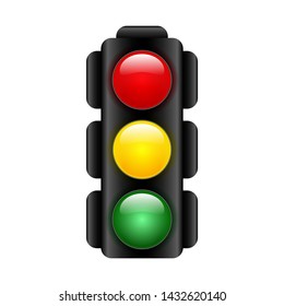 traffic light in realistic style. Semaphore design. Vector illustration isolated on white background