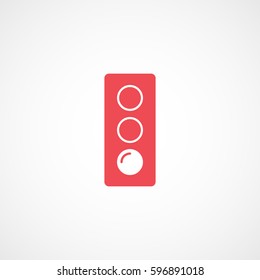 Traffic Light Red Flat Icon On White Background