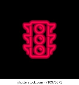 Traffic light red glowing neon ui ux icon. Glowing sign logo vector