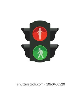 Traffic light with red and green light