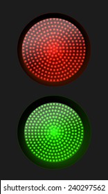 Traffic Light Red And Green , Vector Illustration